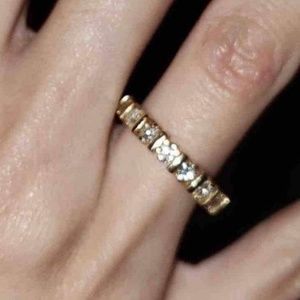 Diamond Ring in Solid 14K Yellow Gold